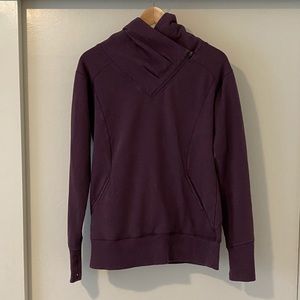 Plum Zella Hoodie with neck zipper and pockets